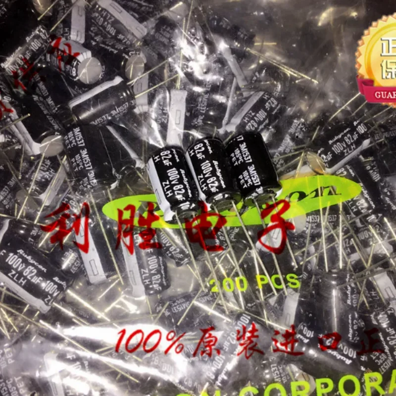 10-100pcs-capacitor-japones-ruby-82uf-100v-10-16-zlh-alta-frequencia-baixa-resistencia