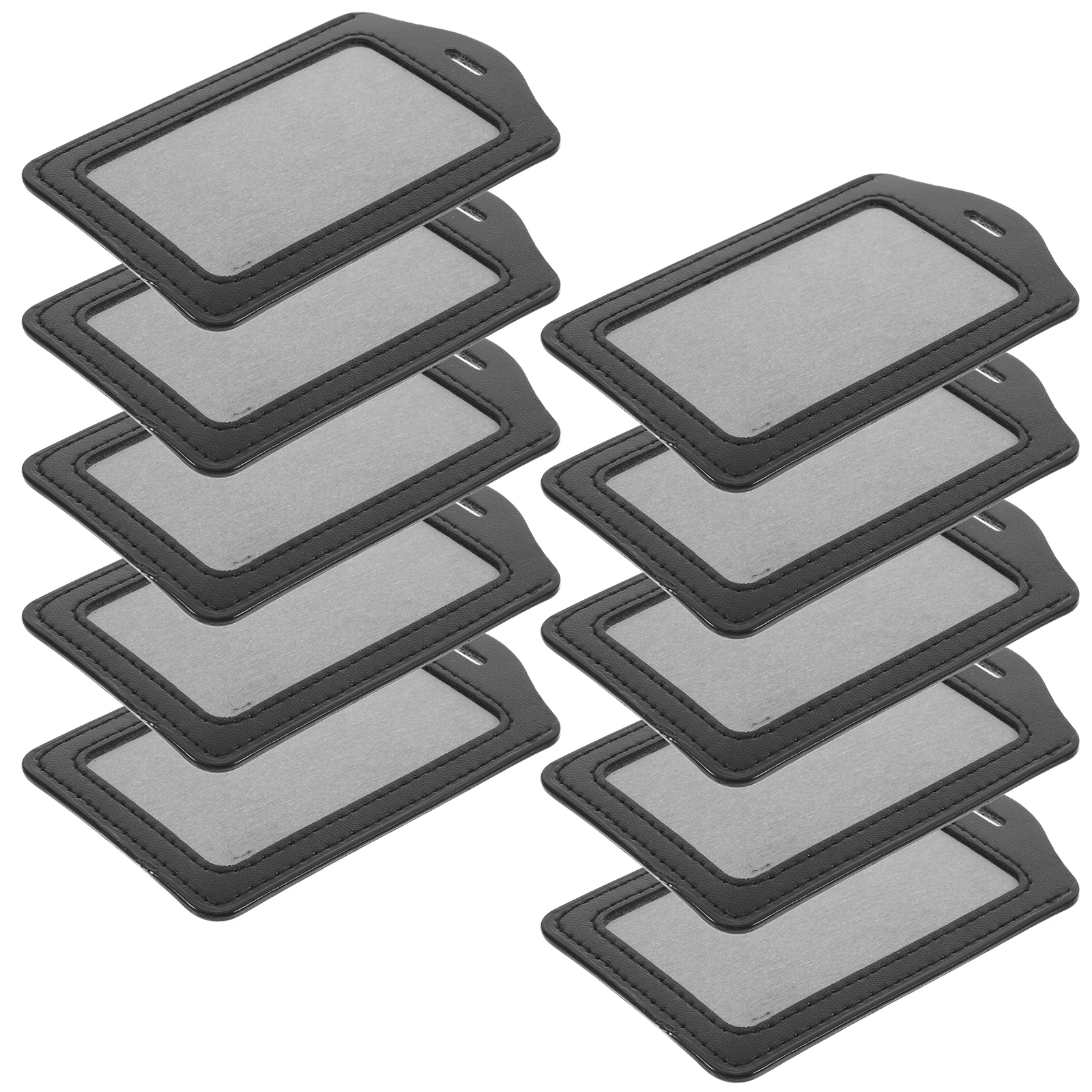 

10Pcs Vertical Badge Holder PU Material Transparent Id Card Sleeve Protector for Office School Conference