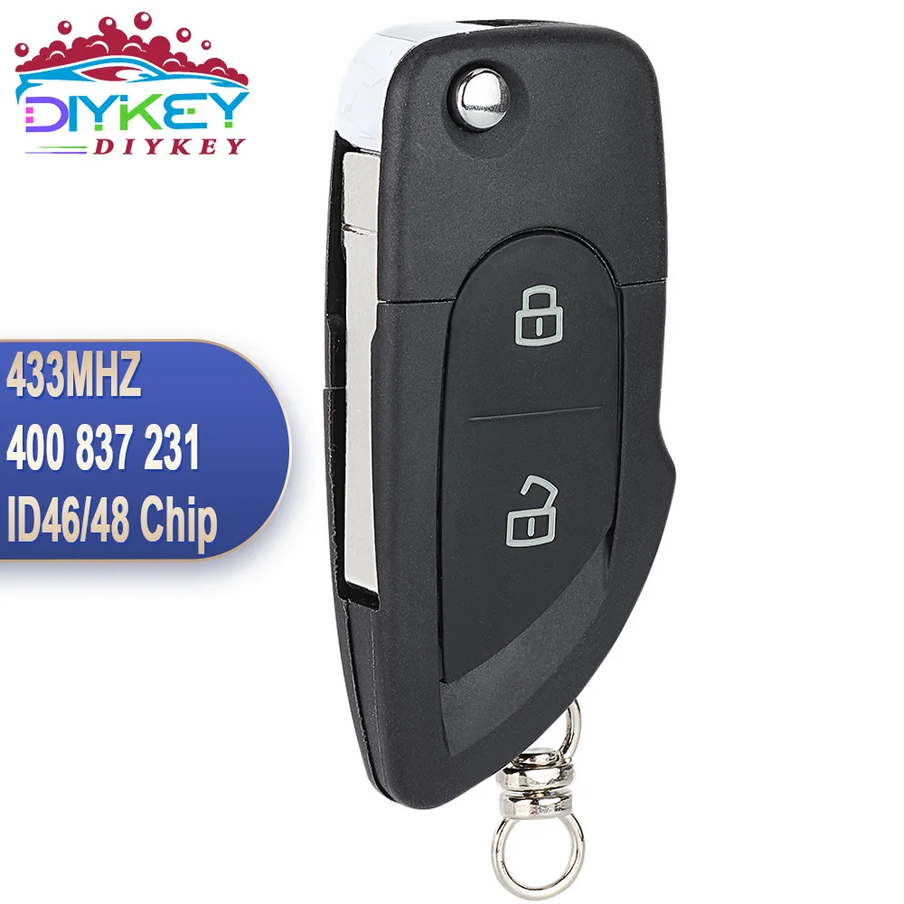 

DIYKEY 400 837 231 433MHz 315MHz ID46 / ID48 Chip For Lamborghini Gallardo FCC ID: MYT8Z0837231 Keyless Entry Fob Remote Key