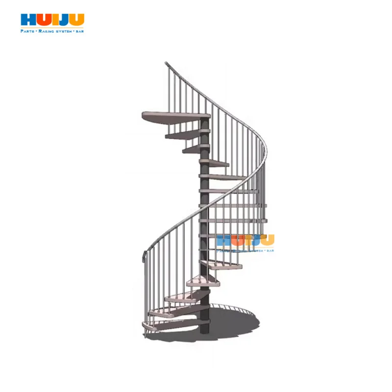 custom.HJ Outdoor Circular Metal Stairs Space Saving Stair Round Staircase From Foshan Direct Stair Factory