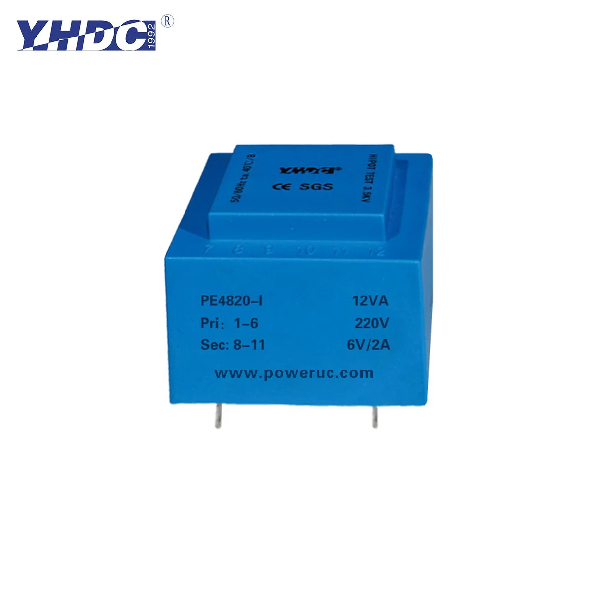 

YHDC PE4820-I 12VA Input 110V-380V Output 6V/7.5V/9V/12V/15V/18V/24V Epoxy Encapsulated PCB Welding Isolation Transformer