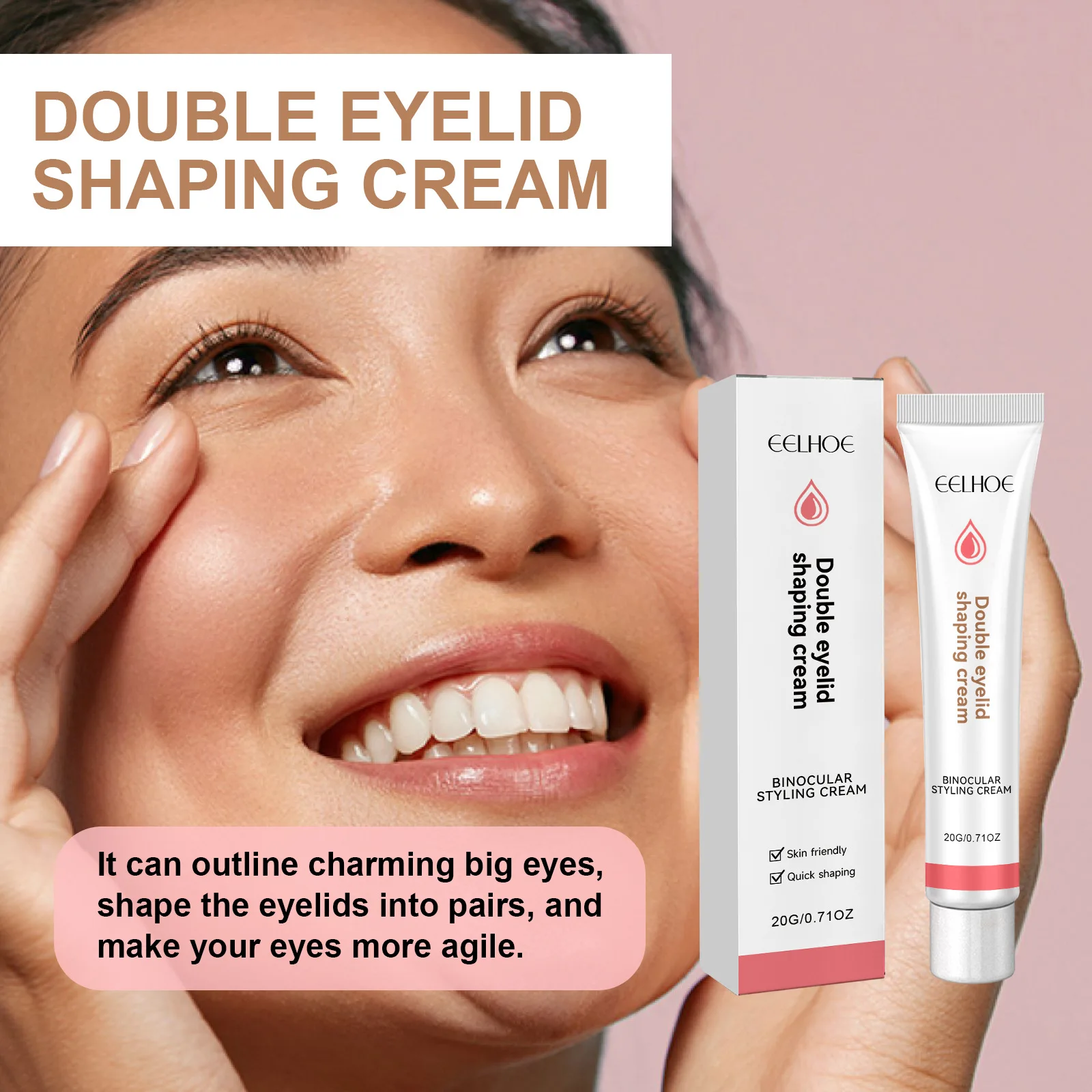 EELHOE Crema per lo styling modellante invisibile per doppia palpebra Ascensore a lunga durata Occhi Colla Stretch Fold Lift Eye Strumenti per il trucco ad asciugatura rapida