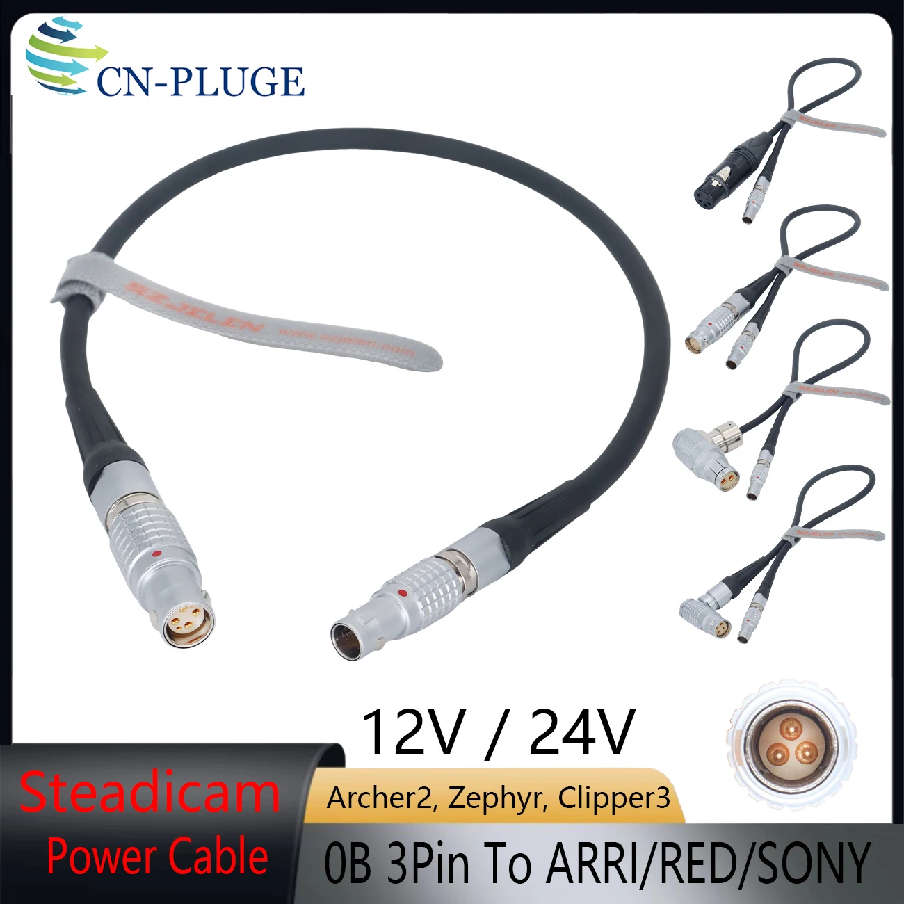 Steadicam Archer2, Zephyr, Clipper3 Model 0B 3Pin Power Supply Cable for ARRI ALEXA 35/RED /DJI Ronin 4D/SONY Venice Cameras