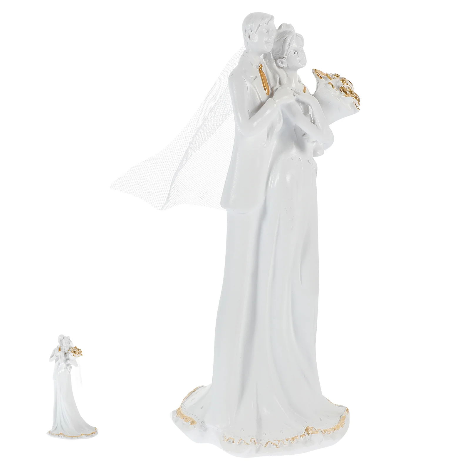 

Couple Sculpture Resin Wedding Decor Bride Groom Statue for Tea Table Office Desk Anniversary Celebration Gift