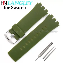 Rubber Watch Strap for SWATCH for TOUCH SURB100 SURW100 Silicone Watchbands 22mm Men Women Sports Bracelet Watch Accessories