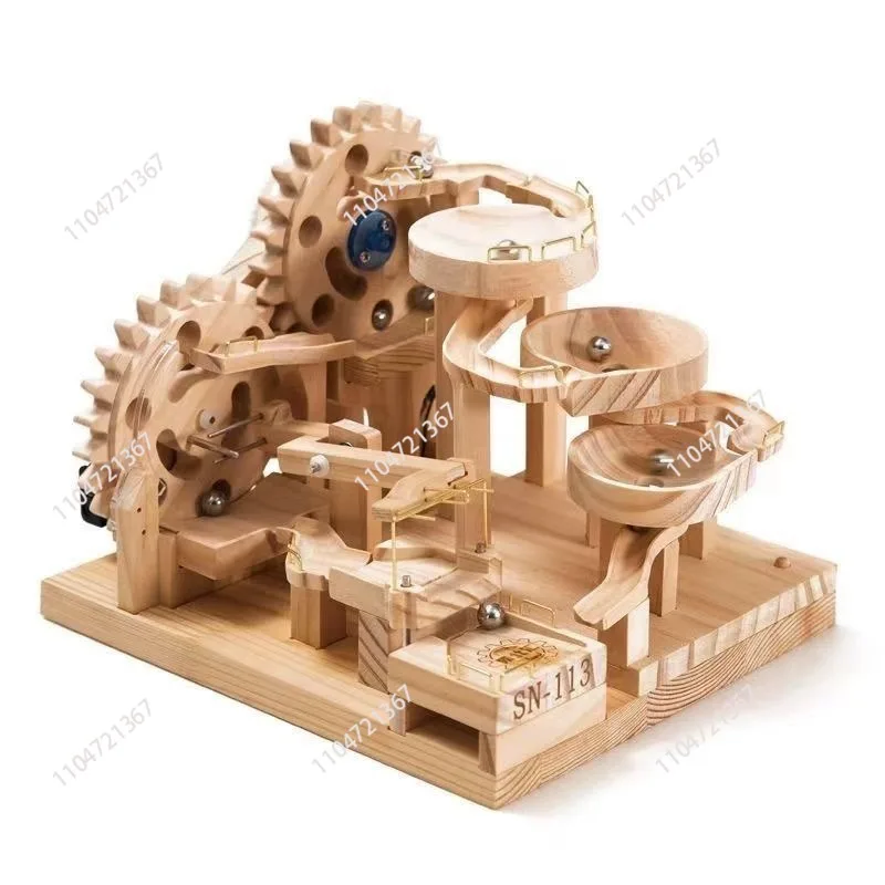 

Puzzle assembly model difficult electric wood mechanical ball building block DIY handmade toys for boys and girls