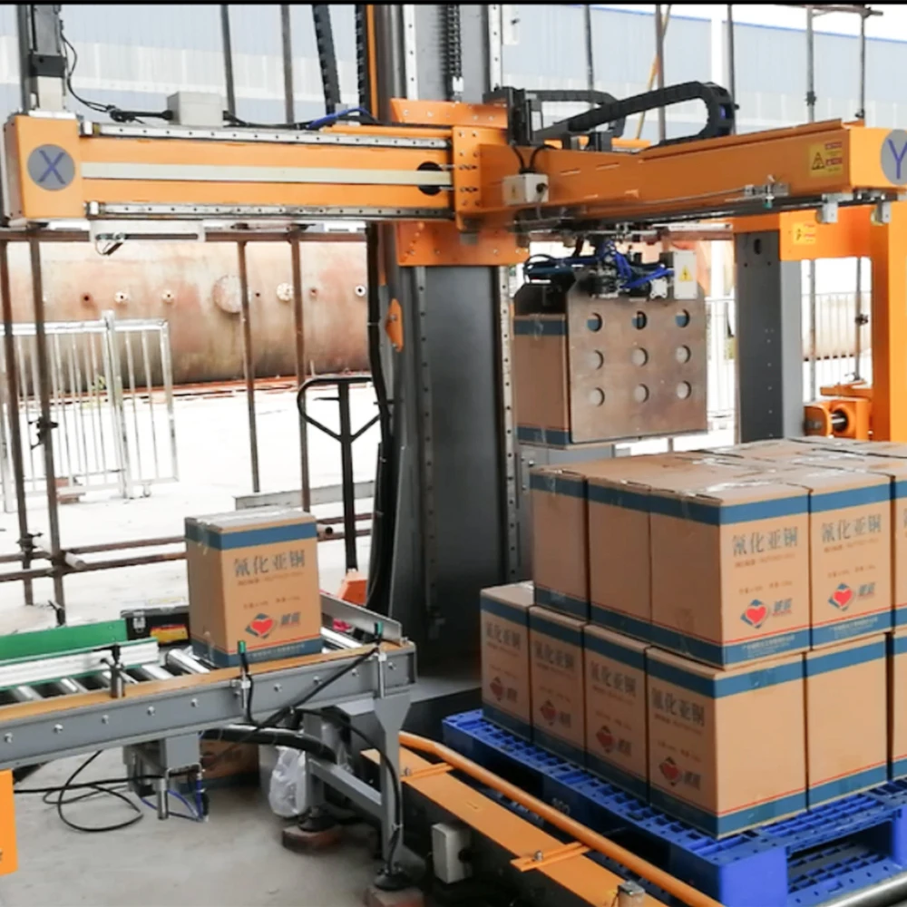Servo Drive Auto Robot Palletizer Robot Stacker Stacking Robot para sacos de caixa de papelão