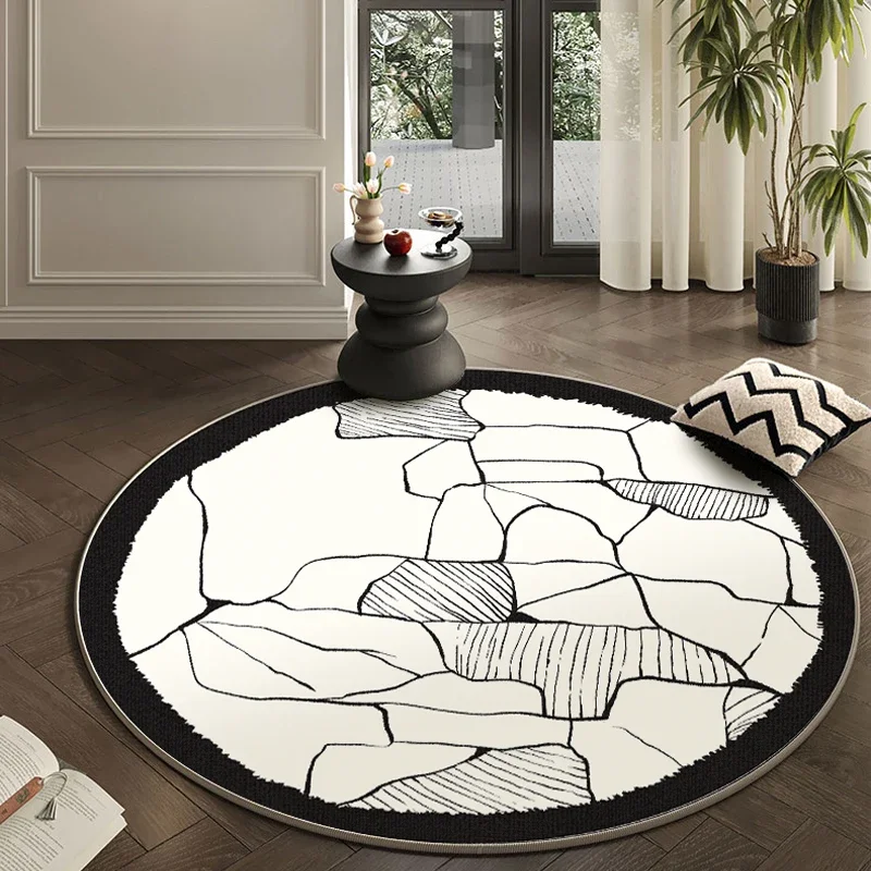 Round Rug for Living Room & Bedroom – Thick Plush Soft Non-Slip Floor Mat for Home