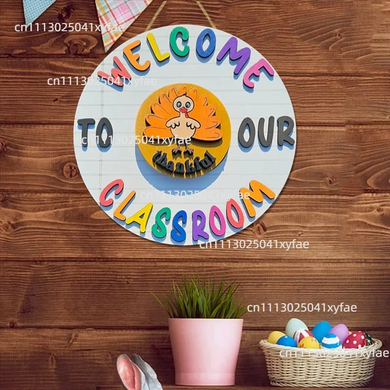 Welcome Doorplate, Replaceable Doorplate, Wooden Letter Hanging Sign Wall-Mounted Living Room Wall Mount-AA98