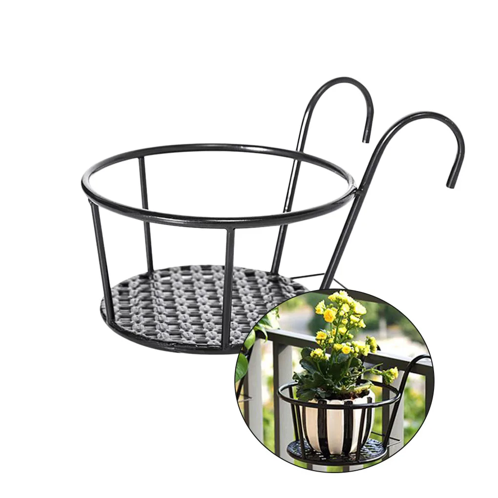 Flower Pot Holder Iron Art Hanging Basket Balcony Garden Home Ornament Planter Pot Support Stand