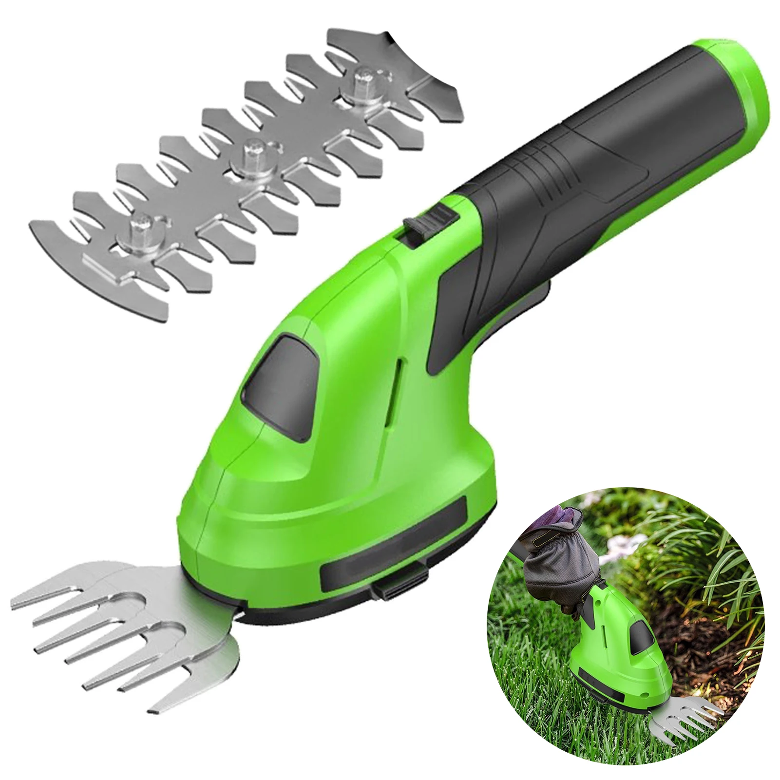 

Аккумуляторный ручной триммер для газона и кустарников, 2-в-1, беспроводной электрический садовый инструмент для обрезки и удаления сорняков