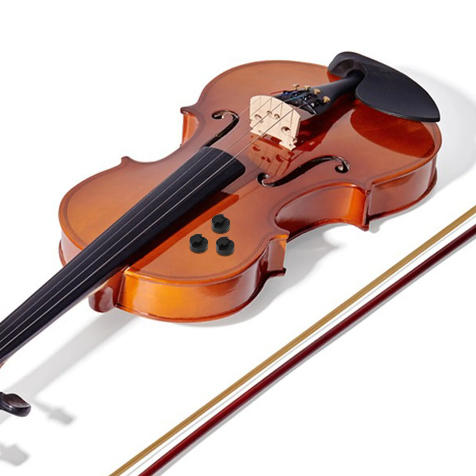 

4Pcs Violin Mute Round Rubber Easy Fit Practice Accessory Violin Noise Muffler Sound Reducer Viola Practice Aid