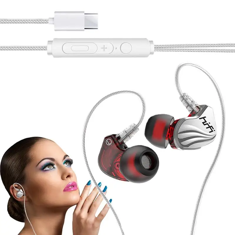 Usb tipo c fones de ouvido usb c fones com microfone microfone controle volume função mudo cancelamento ruído fone baixo estéreo