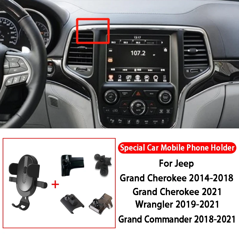 

Car Mobile Phone Holder Air Vent Mounts Stand GPS Gravity Navigation Bracket For Jeep Grand Cherokee Wrangler Grand Commander