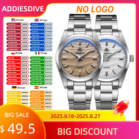 ADDIESDIVE Hot Sale AD2030 Without LOGO Watch Stainless Steel 100M Waterproof Quartz Watches 3D Sand Dial Men's Wristwatch Dress