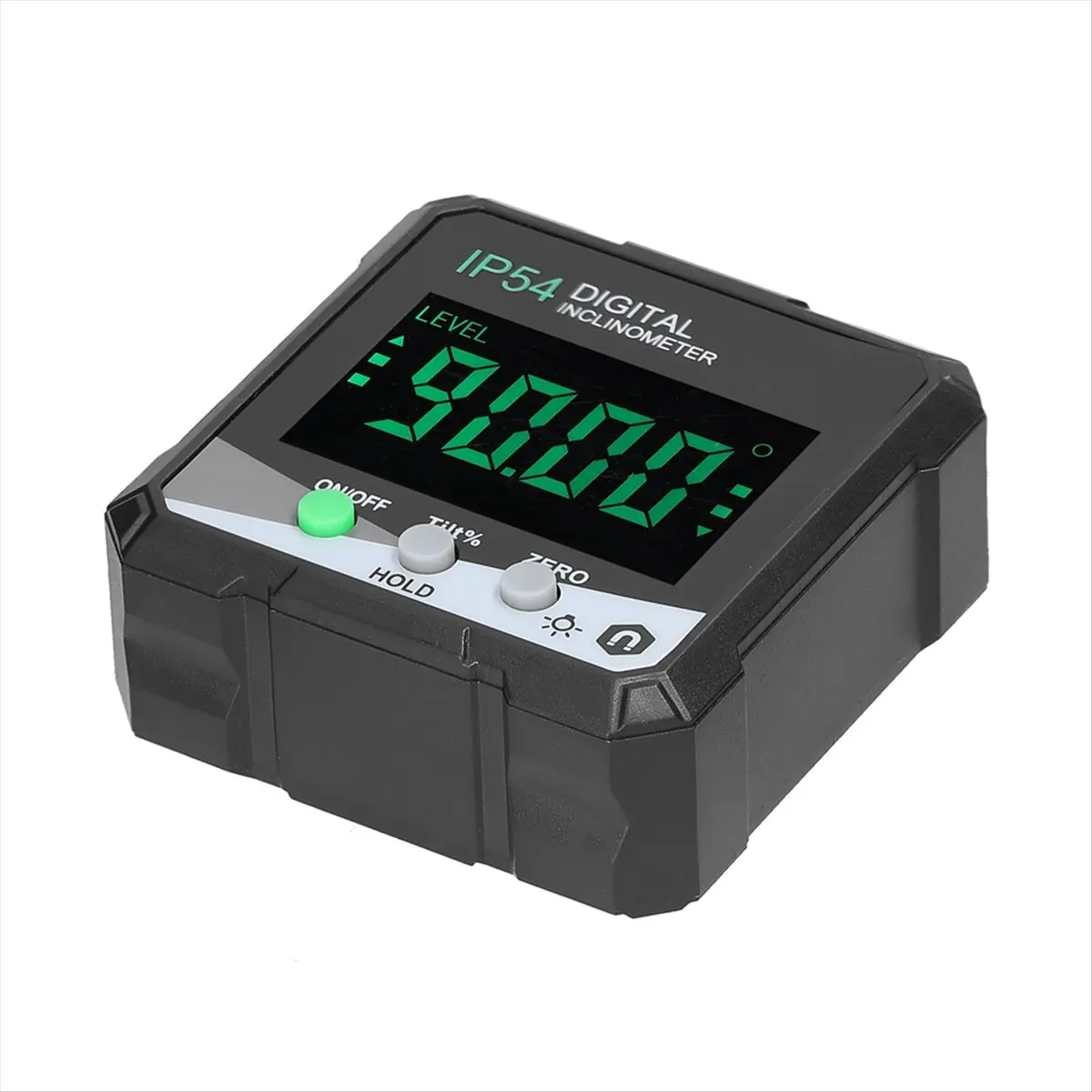 【SPECIAL OFFER】IP54 4X90° Portable Digital Inclinometer LCD Backlight Digital Protractor Slope Meter Digital Angle Ruler(Green)