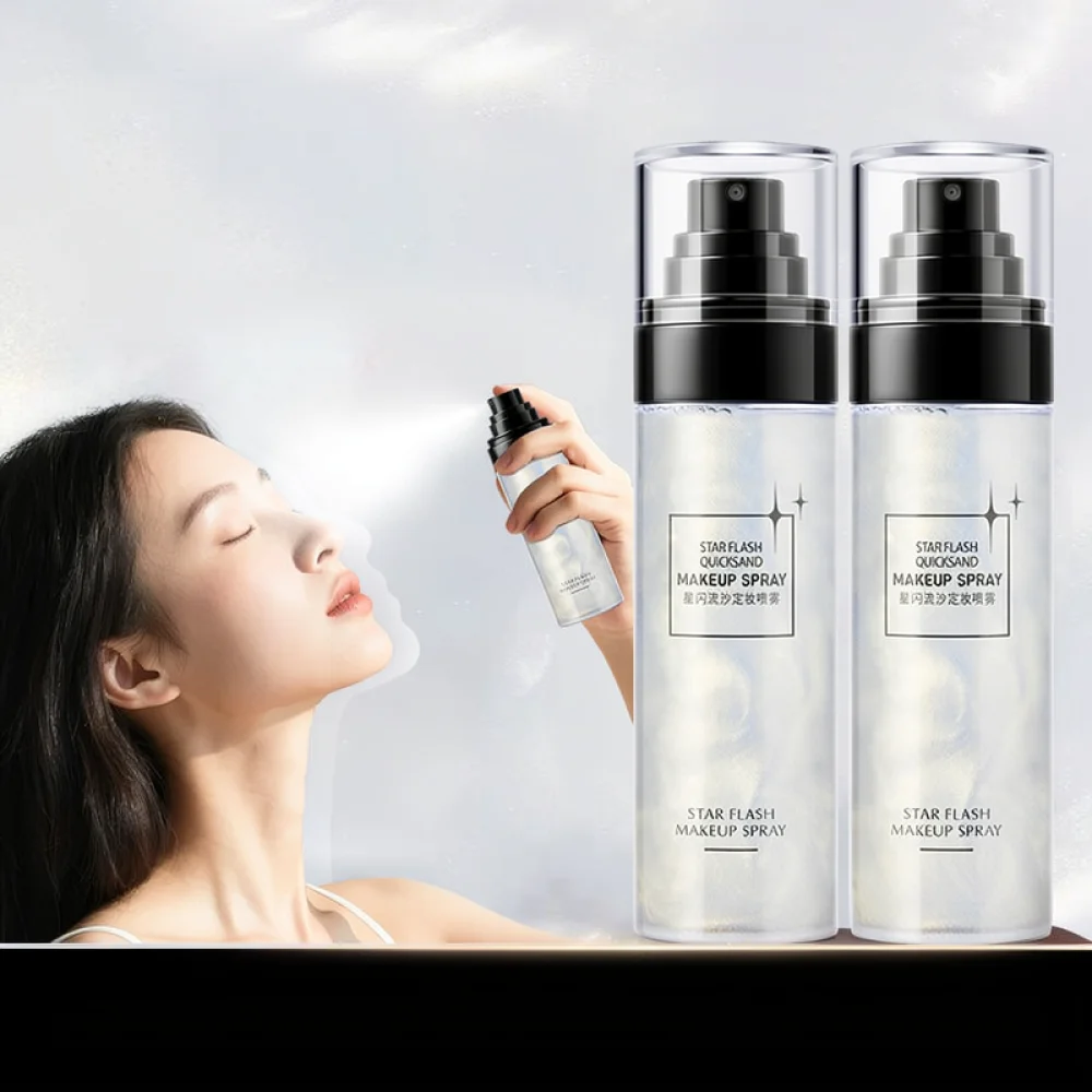 Refreshing Makeup Setting Spray For For Hunmui Starry Shimmer Hydrating Oil Control Natural Glow Finishing Mist For Face
