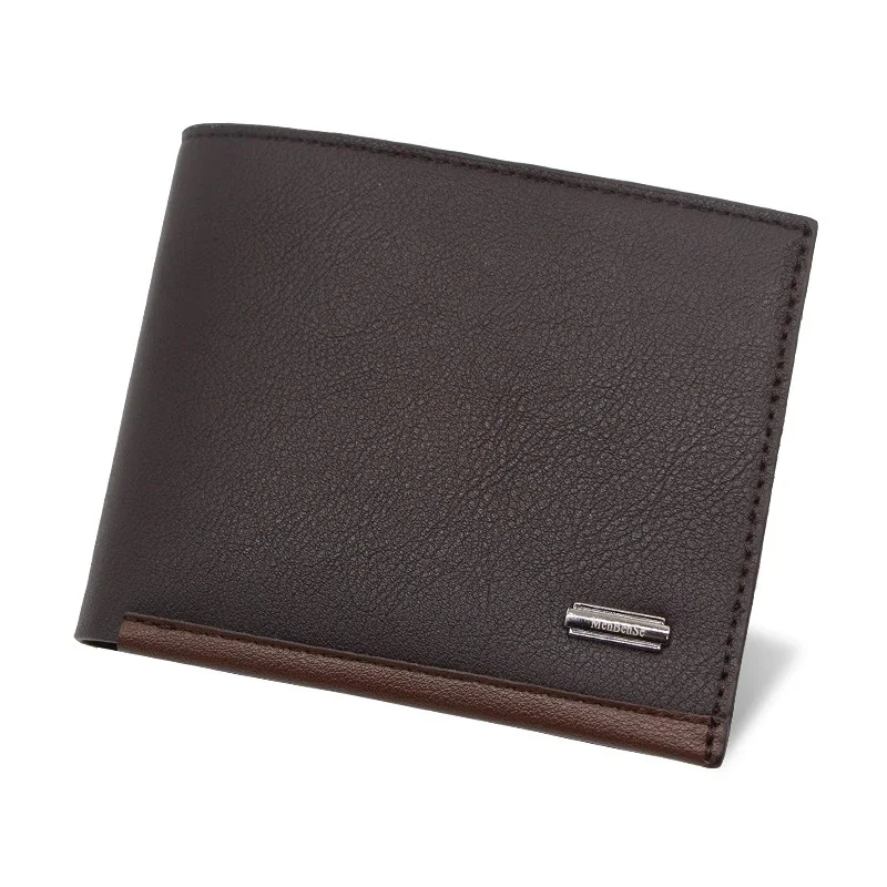 Cartera corta de cuero para hombre, producto premium, cartera de piel de vaca auténtica para hombre, cartera corta negra, Portefeuille Homme, monederos de diseño, bolsa para monedas