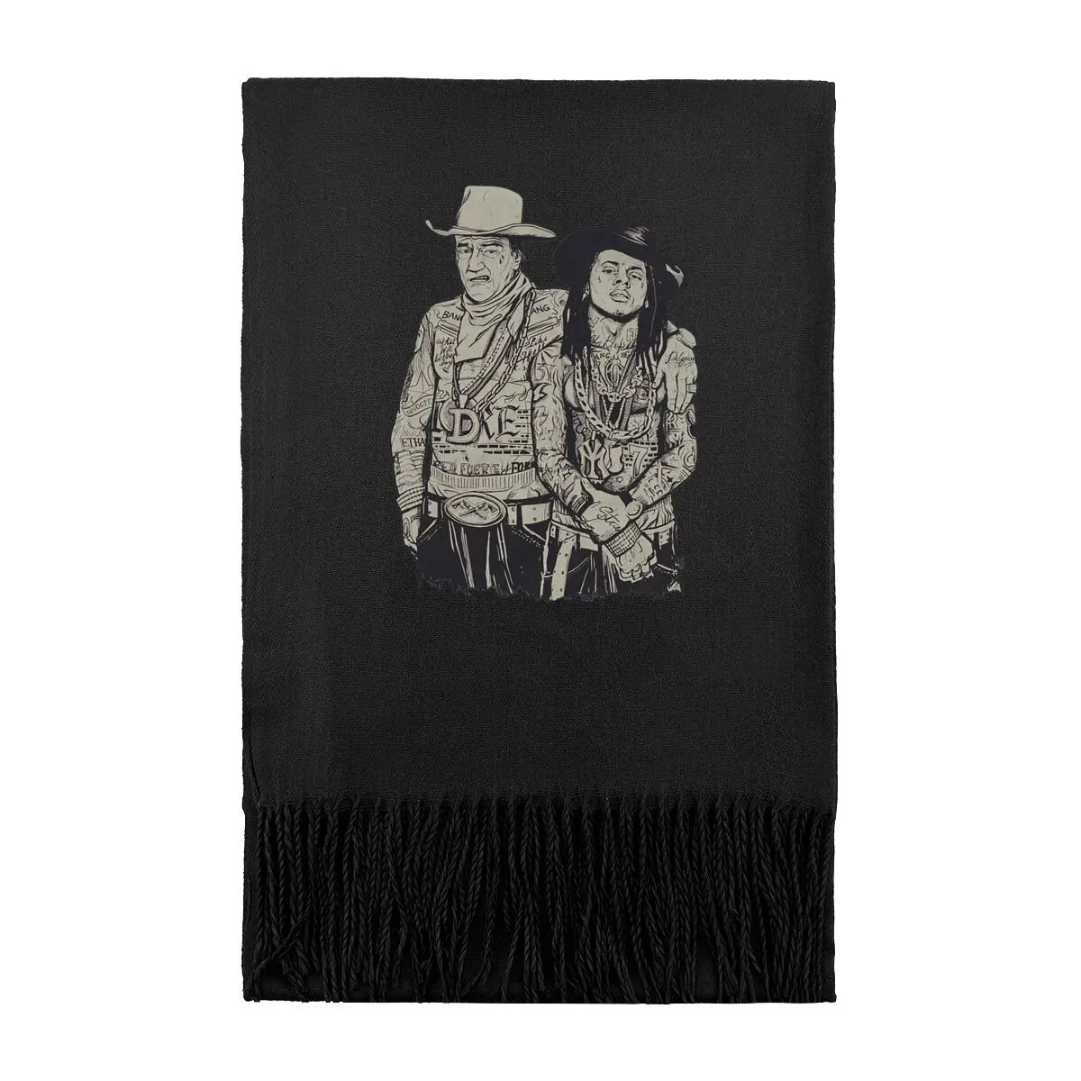 

Ковбой Дуо, винтажный западный портрет, художественная мода, удлиненный теплый шарф - модный дизайн для всех нарядов