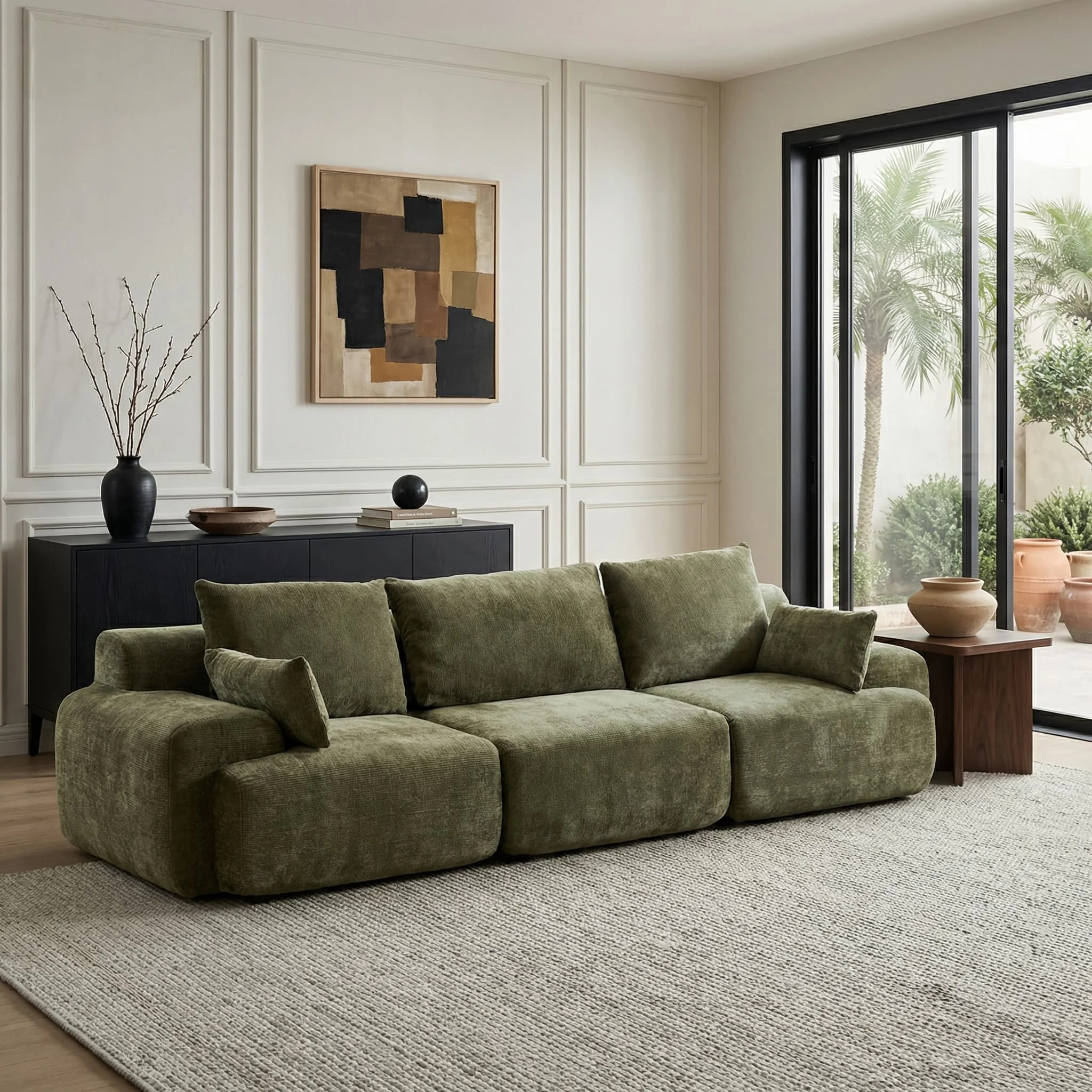 Modern Design Modular Eco-Friendly Compressed Living Room Compressed Sectional Sofa With Ottoman