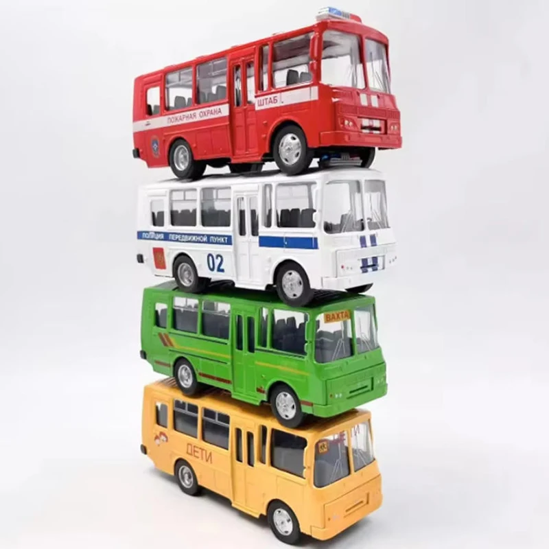Diecast 1:43 Scale Soviet Bus PAZ-32053 Alloy Car Model Static Collection Decorated Holiday Gifts Toys