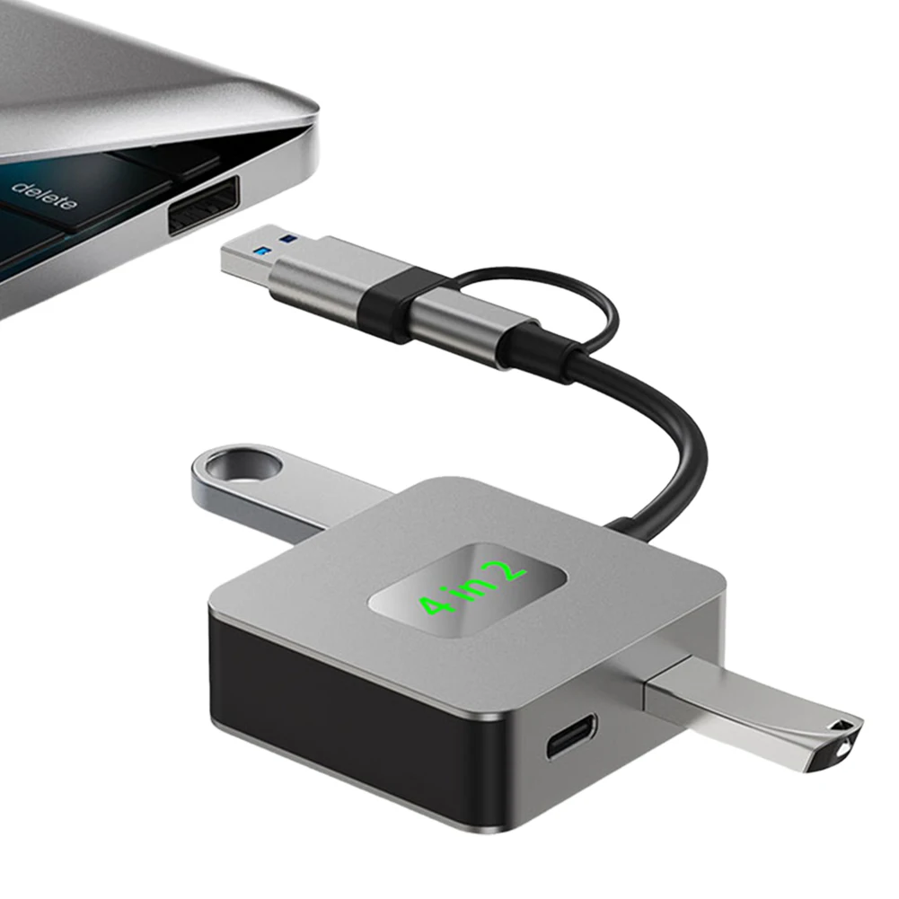 

USB 3.2 Hub 4 in 1 USB C Hub USB-C/USB-A To 10Gbps USB 3.2 Mini 4 Port USB Hub Aluminium Alloy Case USB C Dock Docking Station