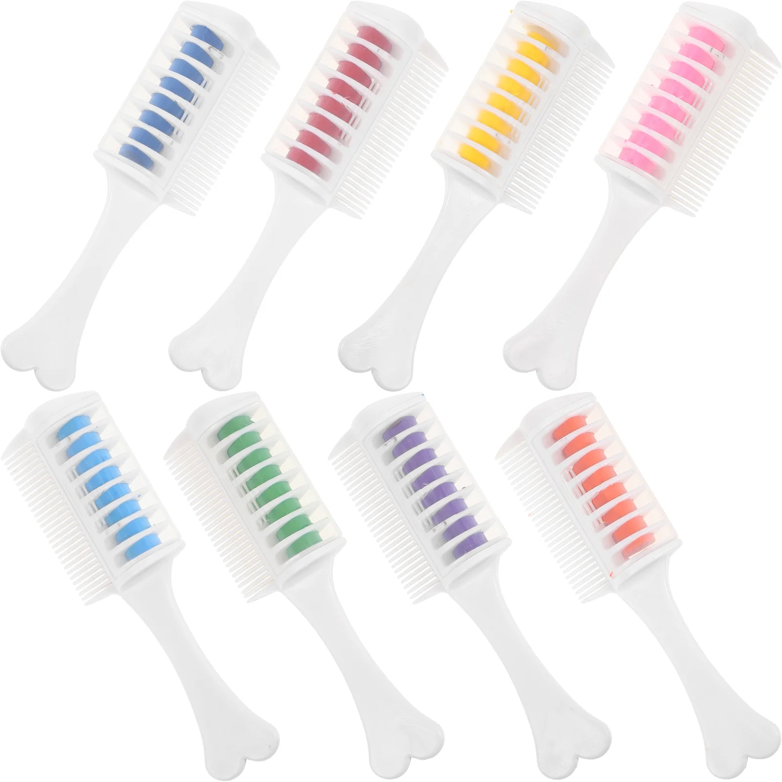 

8 Pcs Highlight Hair Comb Temporary Color Protection Cap Combs for Men Dye Plastic Applicator Brush