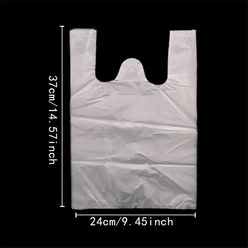 Kunststoff-Einkaufstasche, 100 Stück, transparente Einkaufstasche, Supermarkt-Plastiktüten mit Griff, Lebensmittelverpackung – Detail 19
