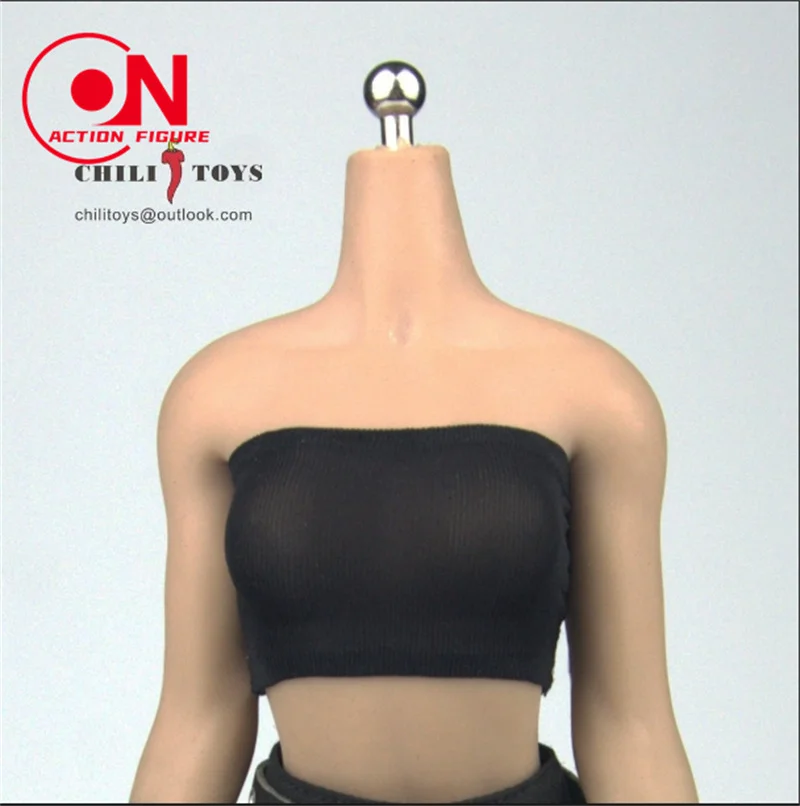 متوفر ألعاب الفلفل الحار 1/6 مقياس أنثى صديرية دائرية الثدي التفاف ملابس علوية تناسب 12 ''الجندي عمل الشكل دمى الجسم #2