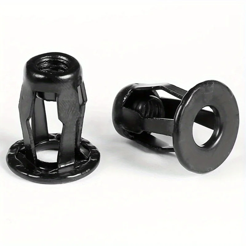 10pcs Black Metal Screw Base Clips 6mm Hole Diameter Durable Fastener Clips Trunk And Front Rear License Plate Fixing Fastener