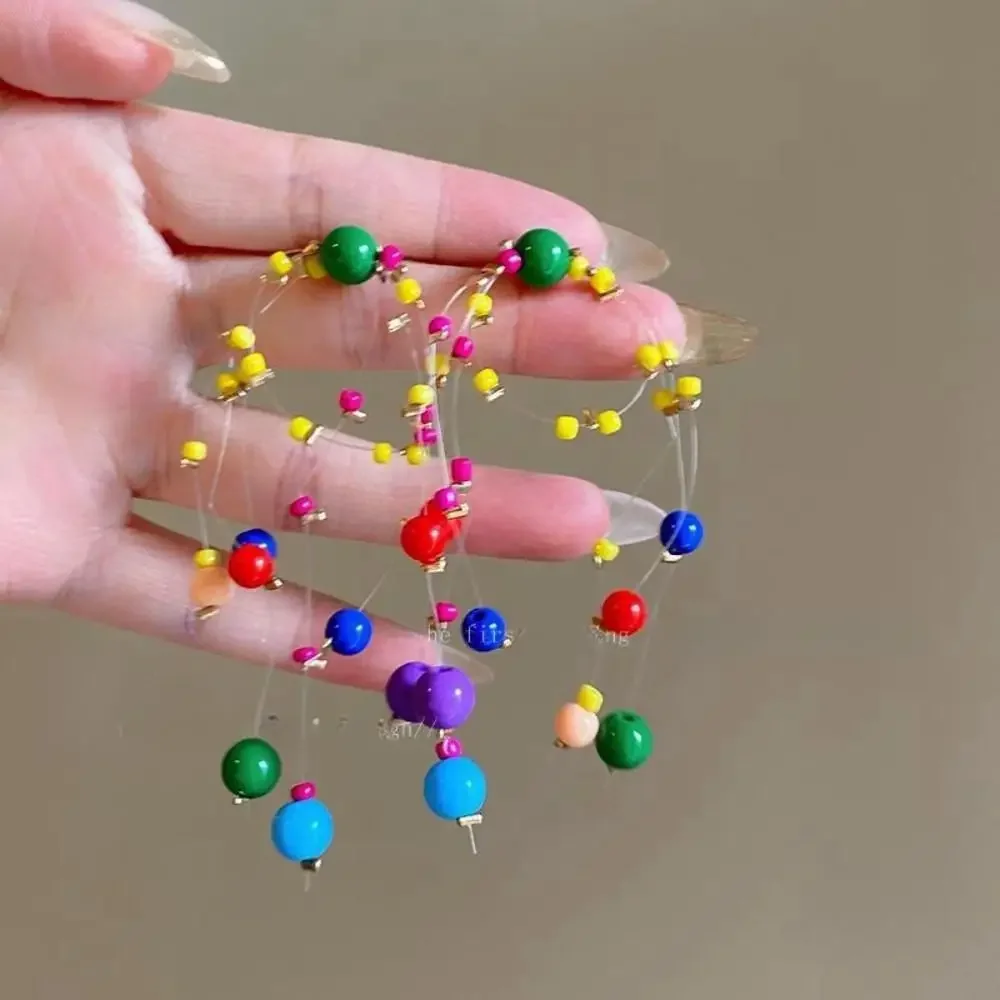 Summer Rain Bow Color Unique Dopamine Design Drop Dangle Earrings for Women Fashion Jewelry  Accessories