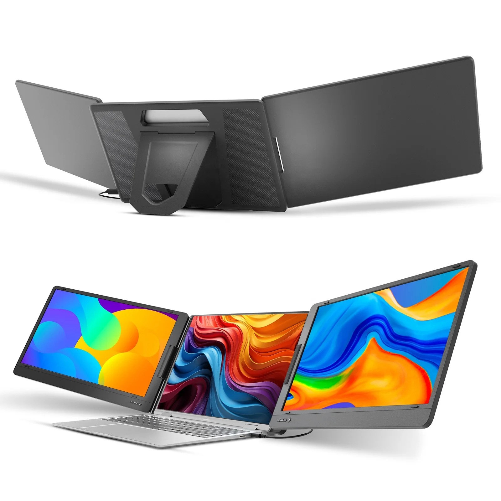 15.6 Inch Portable  for Laptop FHD Dual Screen  USB-A and Type-C Triple Screen  Portable Screen