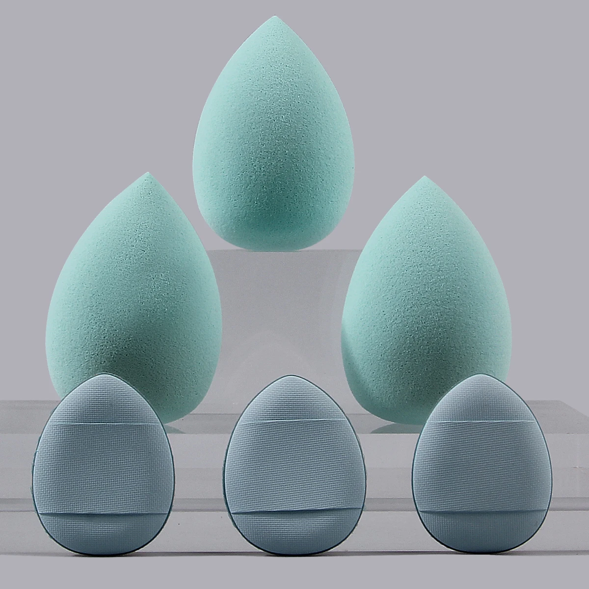 6 pièces grande beauté goutte d'oeuf éponge bouffée de poudre base maquillage éponge oeuf plante correcteur pouce poudre bouffée acné marque correcteur éponge