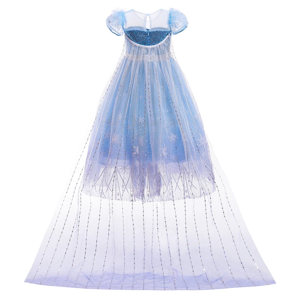 Karneval Cosplay Schneeprinzessin Party Mädchenkleider Halloween Weihnachtskostüm Pailletten Schneeflocke Geburtstagskleid für Mädchen Kinderkleidung – Detail 4
