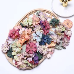 10PCS Silk Artificial Flowers Daisy Head 4.5CM Fake Flowers for Home Decor Wedding Decoration DIY Scrapbook Christmas Wreath