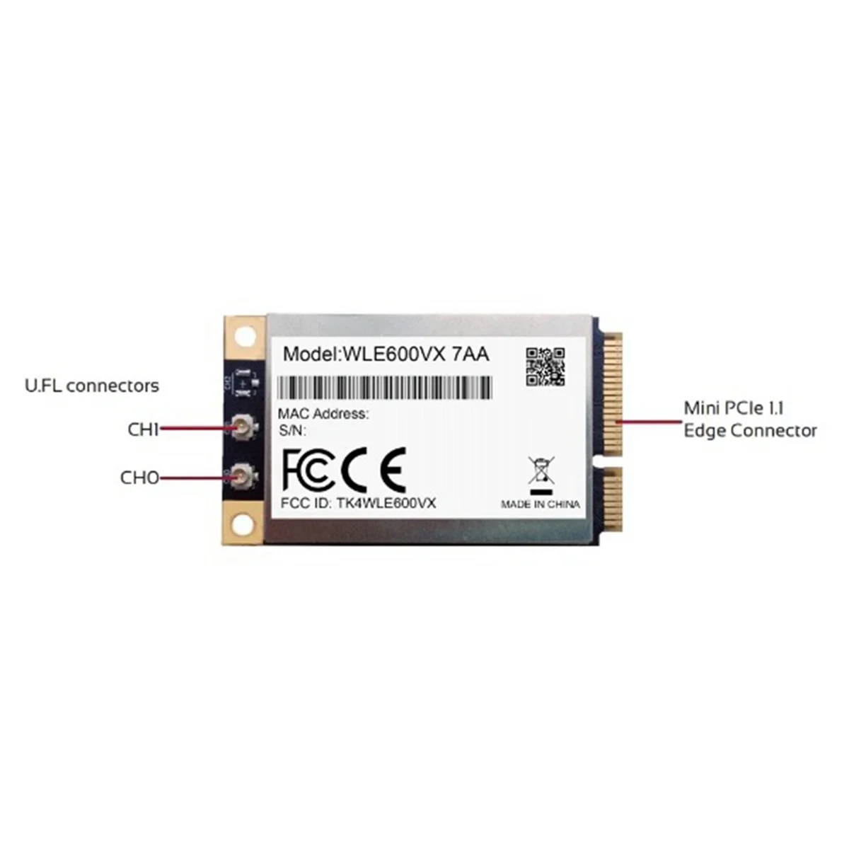 Wle600vx banda dupla 2.4ghz 5ghz 802.11ac/abgn mini cartão pci express mimo 2x2 onda 1 módulo de cartão wi-fi atheros qca9882