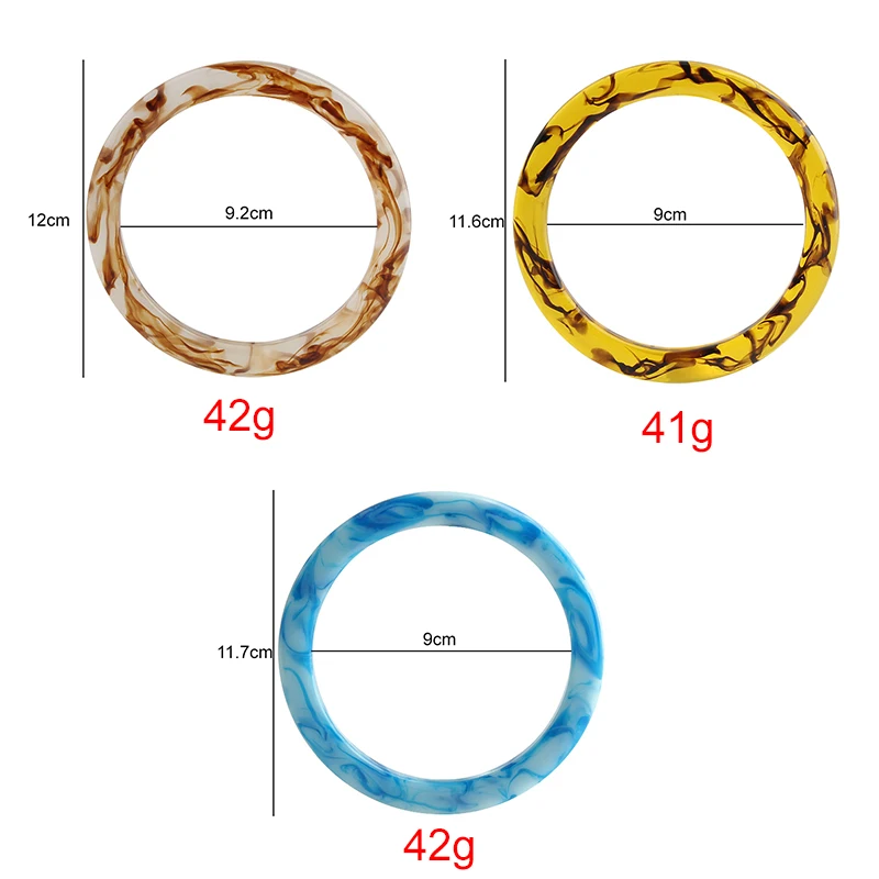 2-10-30PCS Blue,Coffee,Yellow Round Resin Handles For Woman Handbag Bags Circlet Frame Plastic Decorative Bracelet Accessories