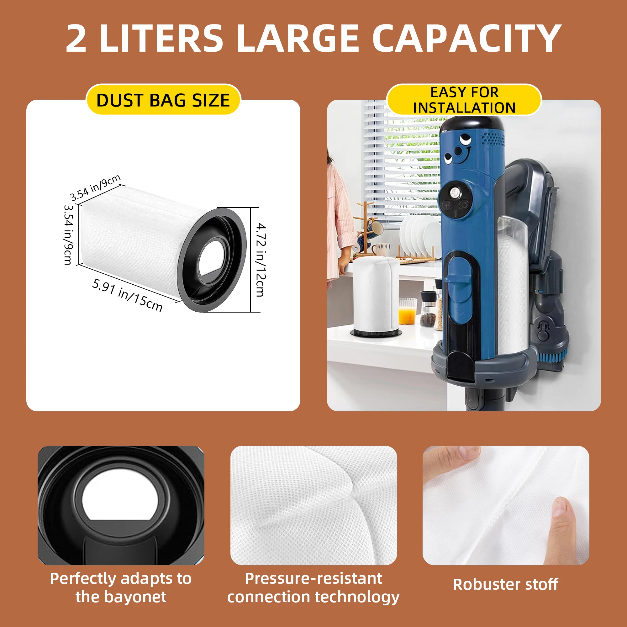 10 мешков Hoover, совместимых с пылесосом Henry Quick Stick Hen100 и Numatic NQ100