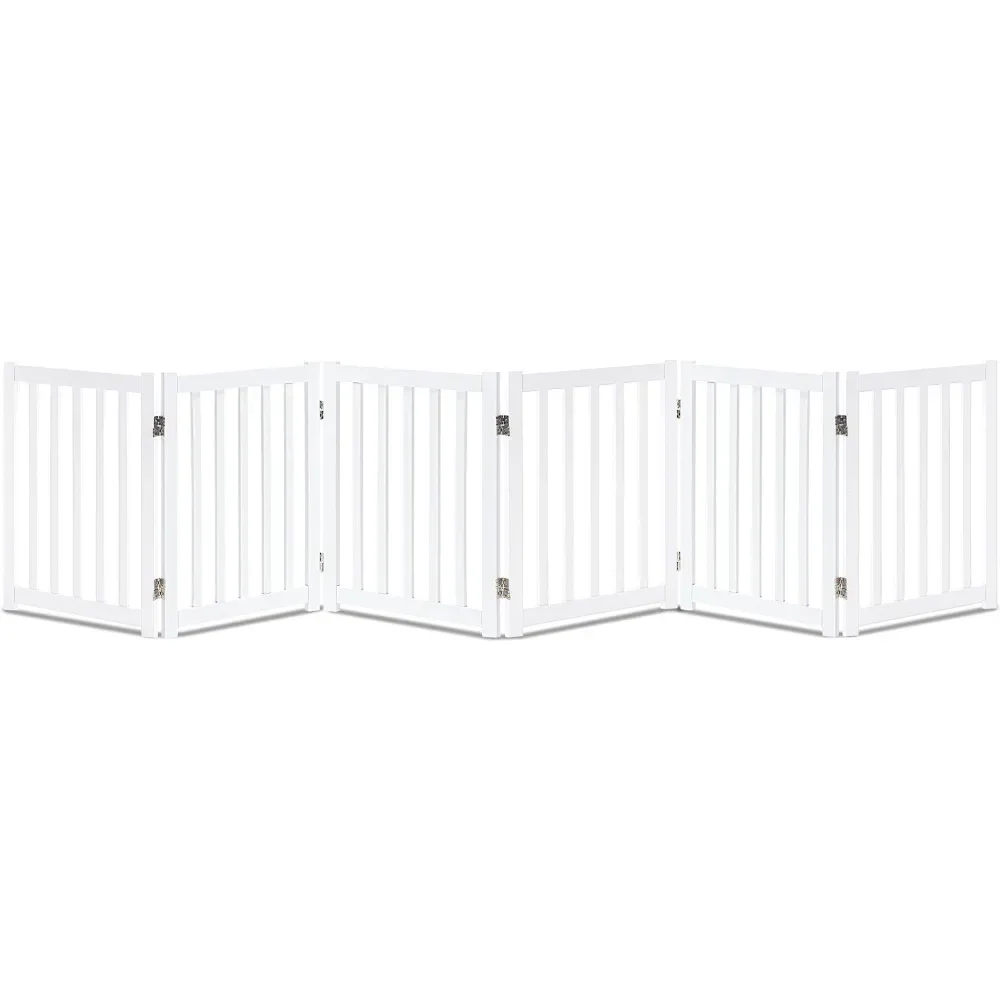 Solid wood independent pet door indoor door safety fence, white, 24 inch high, 6-panel free shipping