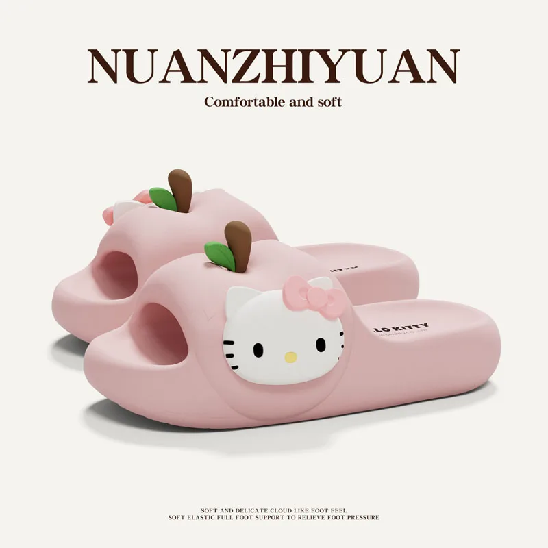 Summer HelloKitty Cool Slippers Cute Trendy Cartoon Home Indoor Slippers Thick Bottom Outdoor Non Slip Soft Bottom Cool Scooters view 3