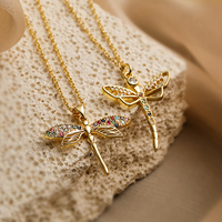 Hot Sell Dragonfly Pendant Necklaces For Womon Girl, Stainless Steel Chain Party Wedding Vacation Jewelry
