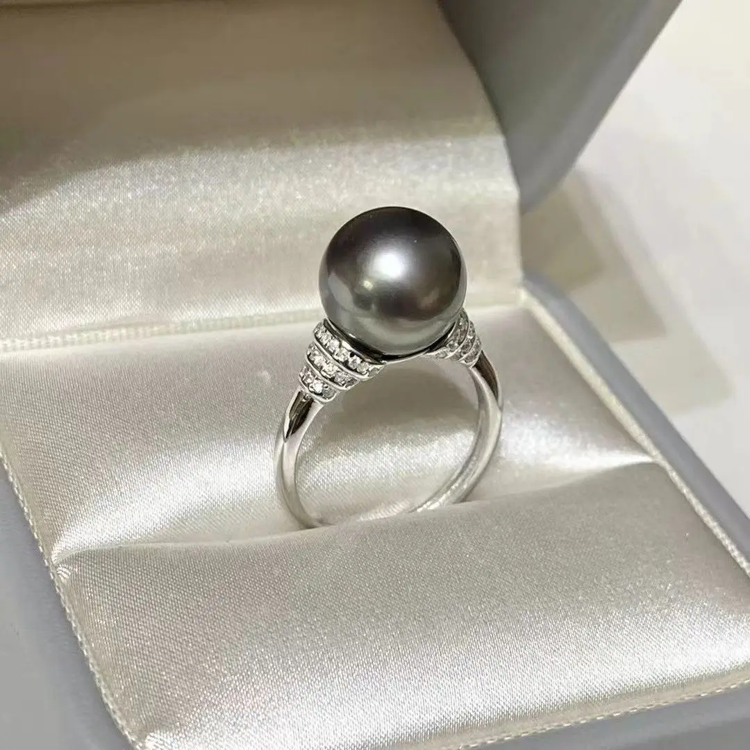 

S925 Sterling Silver Adjustable Ring Mount Settings Findings Mountings Accessory Parts for 11-12mm Pearls