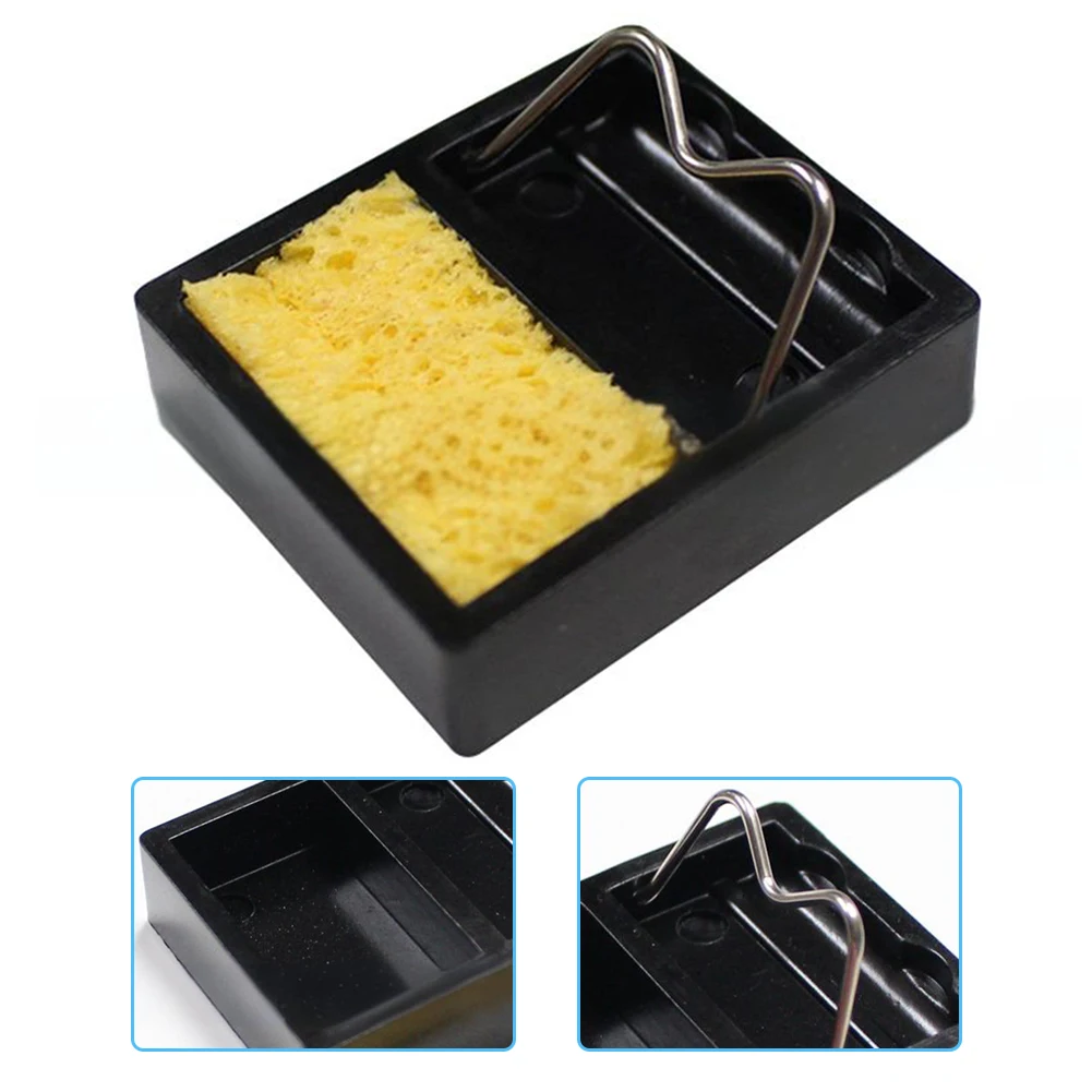 

1pcs Soldering Iron Stand Holder Bakelite Welding Solder Soldering Stand With Clean Sponge 46*38*12 Mm Desoldering Equipment