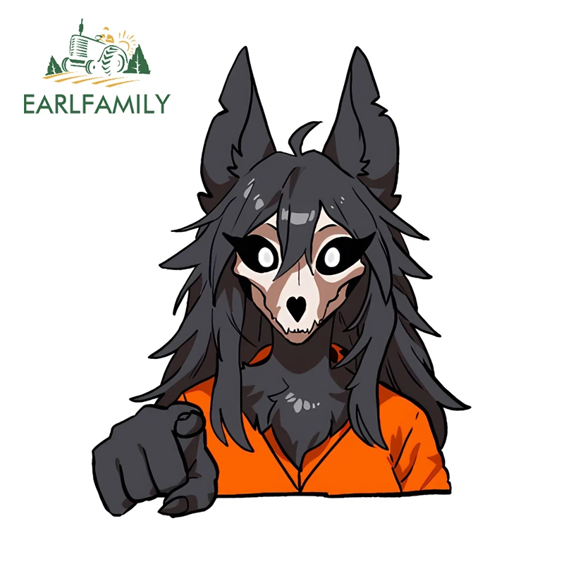 EARLFAMILY Cool Furry Wolf Car Stickers Personality Laptop Refrigerator Light Switch Decal Vinyl Motorcycle Custom Printing