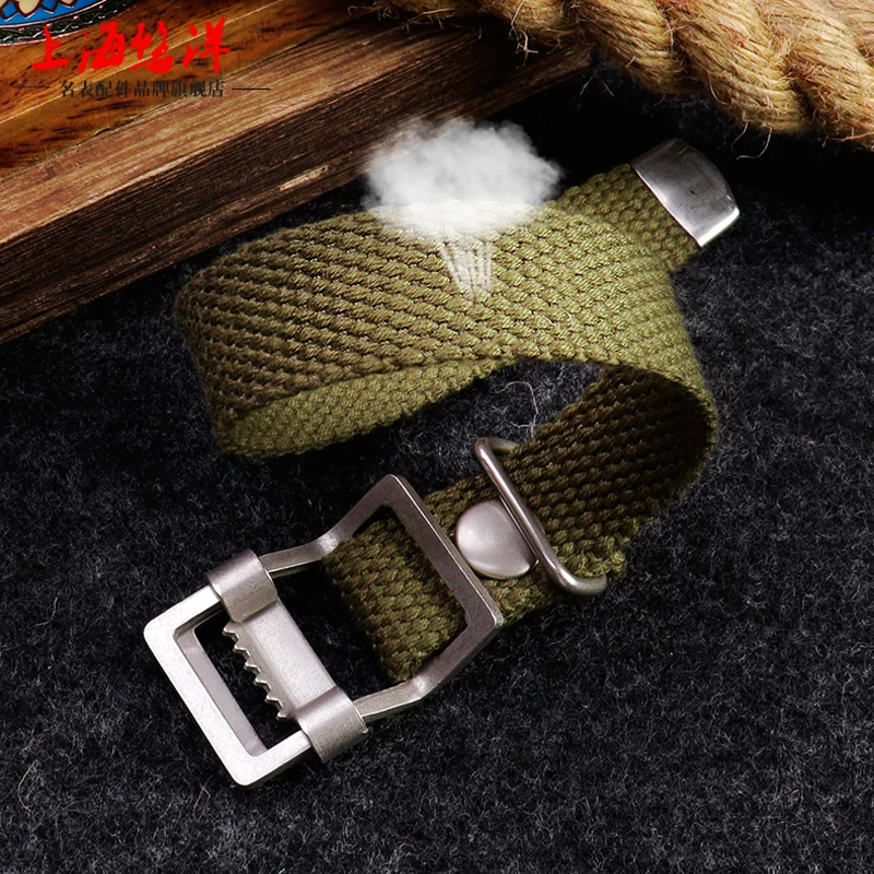 Vintage Breathable canvas watch strap For Rolex Black green water ghost Hamilton Seiko tudor 20mm 22mm Men\'s Braid Fabric Bands