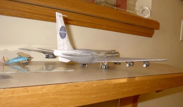 Modelo de Aeronave Civil B 707 da American Airlines :50 :200 Kit de Modelo de Papel Montado Brinquedo para Meninos e ...