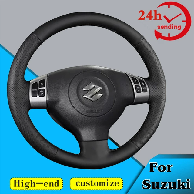 Niestandardowa skóra z mikrofibry DIY osłona na kierownicę samochodu 100% pasuje do Suzuki Swift Alto Tianyu akcesoria do wnętrz samochodowych