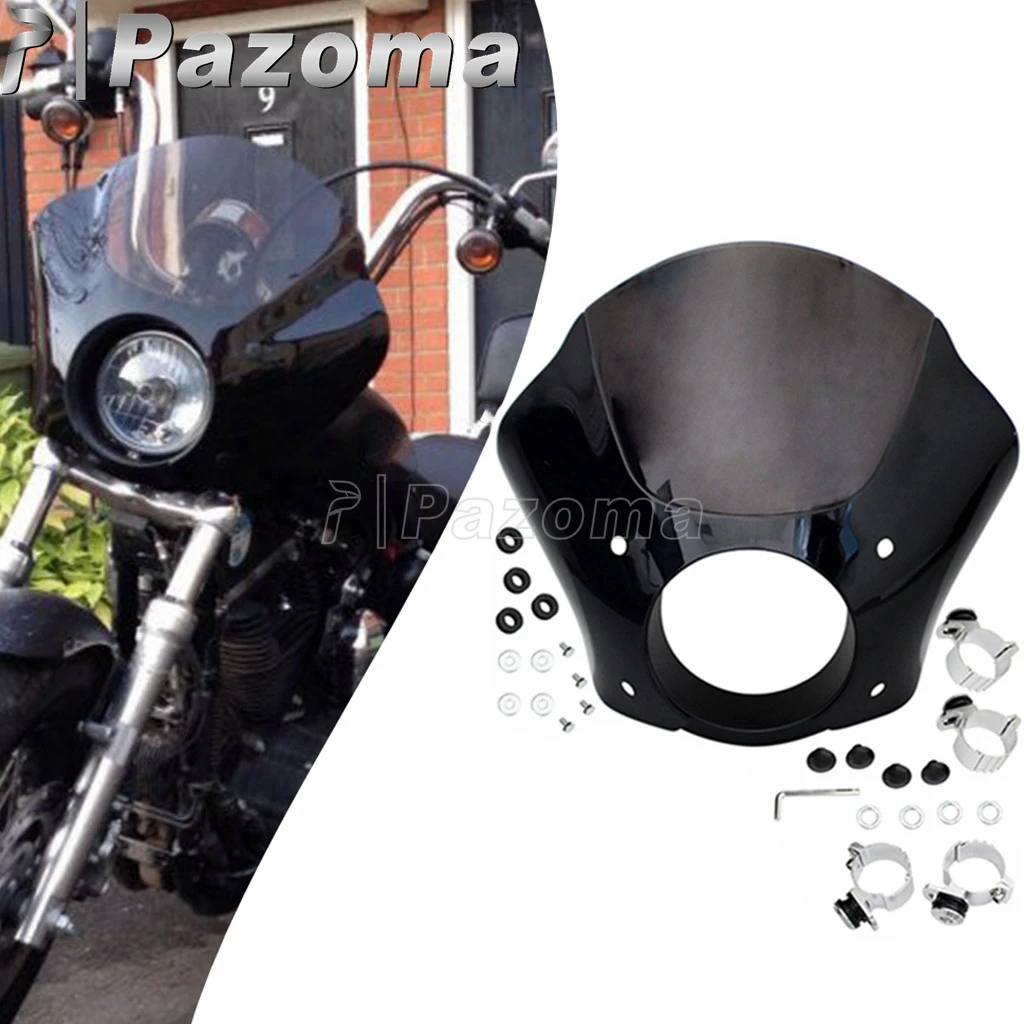 Windshield Gauntlet Fairing for Harley XL Sportster Club Cafe Racer Quarter Headlight Fairing Mask Chopper Dyna Street Fat Bob