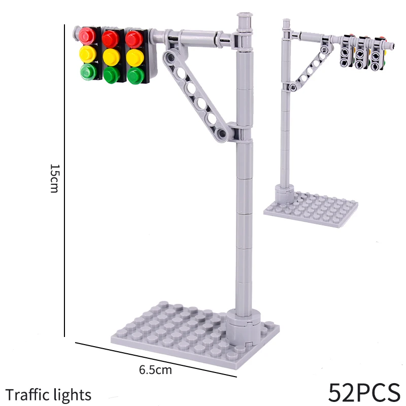 

Baseplate City Road Street Traffic Lights Base Plate Building Blocks mini model Compatible All Brands City Signal Light Toys