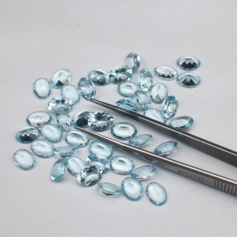 3x4-8x10MM High Quality Oval Cut Saint Mary Aquamarine Stone